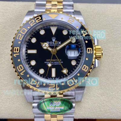 Swiss Grade 1 Replica Rolex GMT-Master II ARF 3285 Two Tone Gold Jubilee Watch 